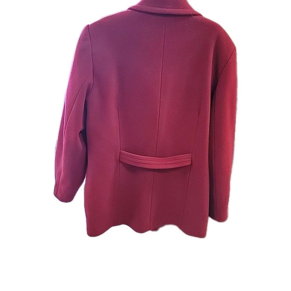 Halston Studio Solid Red Wool/Nylon/Cashmere Doub… - image 4